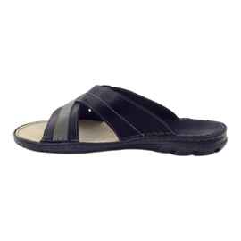Ciabatte in pelle da uomo Naszbut 055, blu navy 2