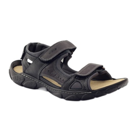 Naszbut 043 sandali in pelle con velcro nero grigio 1