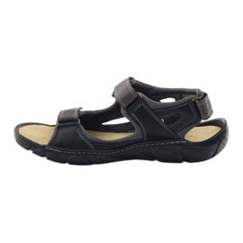 Naszbut 043 sandali in pelle con velcro nero grigio 2