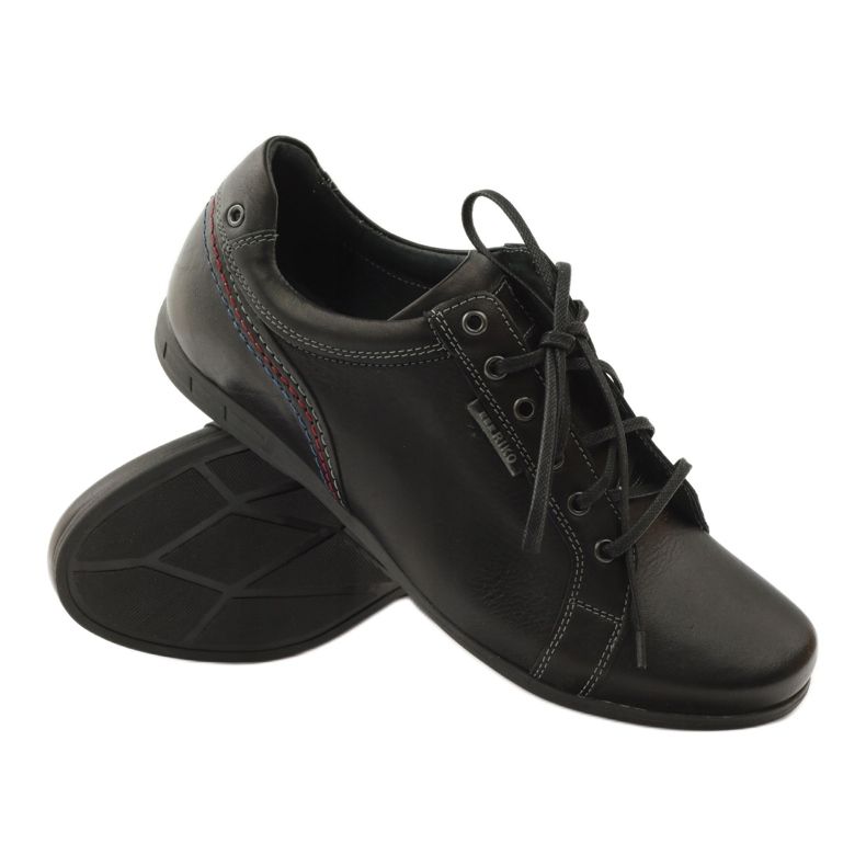 Riko Scarpe sportive in pelle maschile 776 nere nero 3