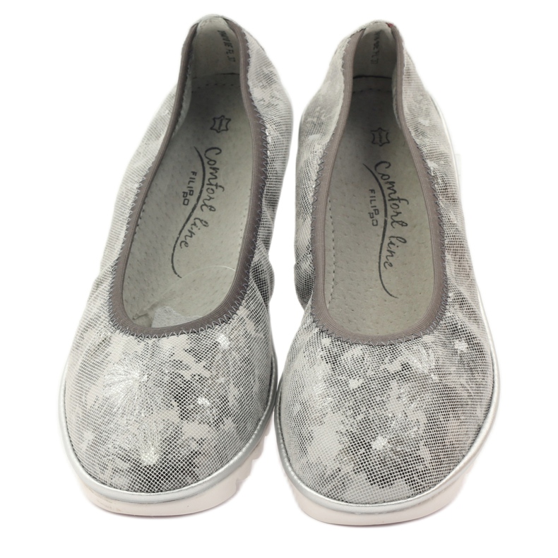 Scarpe in pelle da donna mocassini Filippo 046 grigio 4
