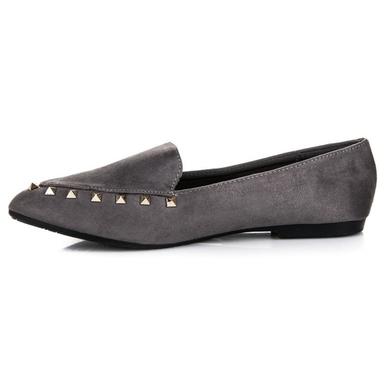 Scarpe slip-on con borchie grigio 1