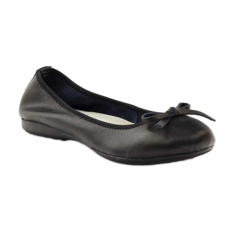 Ballerine in pelle con fiocco Filippo 038 nero 1
