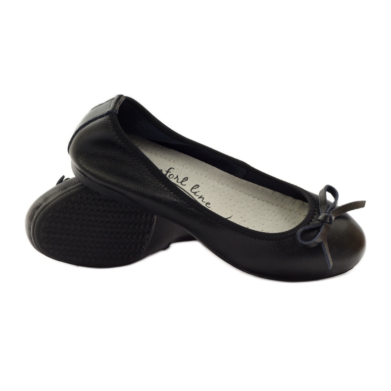 Ballerine in pelle con fiocco Filippo 038 nero 3