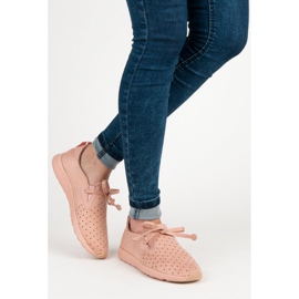 Kylie Slipons in pelle scamosciata traforati rosa 2