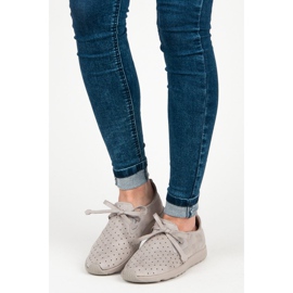 Kylie Slipons in pelle scamosciata traforati grigio 1