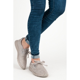 Kylie Slipons in pelle scamosciata traforati grigio 2