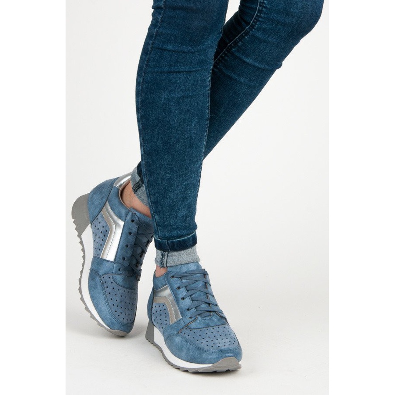 Kylie Sneakers alla moda sulla piattaforma blu 2