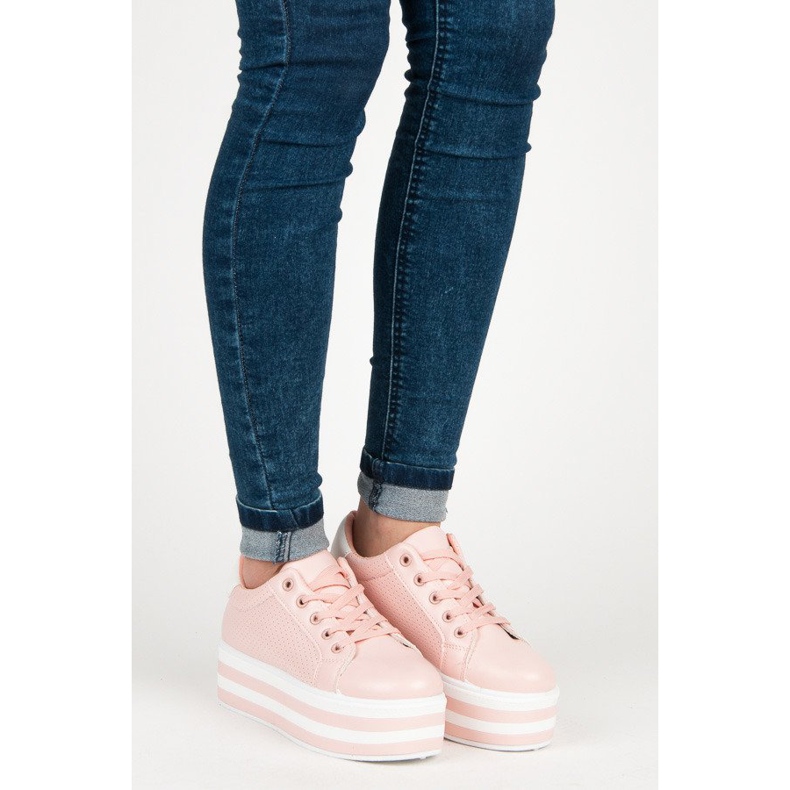 Seastar Sneakers stringate sulla piattaforma rosa 1