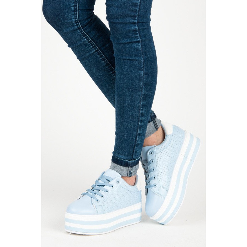 Seastar Sneakers stringate sulla piattaforma blu 2