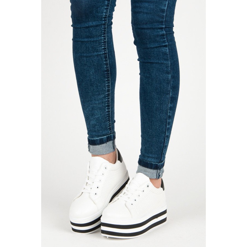 Seastar Sneakers stringate sulla piattaforma bianca 1