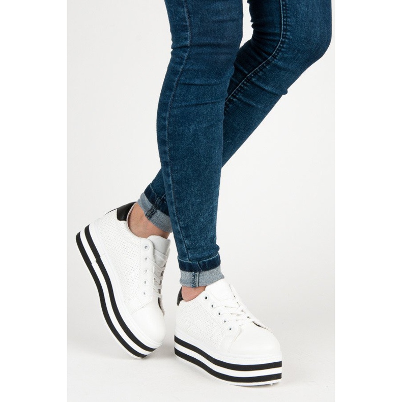 Seastar Sneakers stringate sulla piattaforma bianca 2