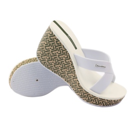 Ciabatte da donna Ipanema 82288 con zeppa bianco marrone verde 3