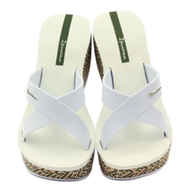 Ciabatte da donna Ipanema 82288 con zeppa bianco marrone verde 4