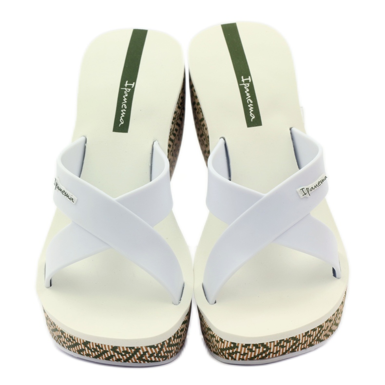 Ciabatte da donna Ipanema 82288 con zeppa bianca marrone verde 4