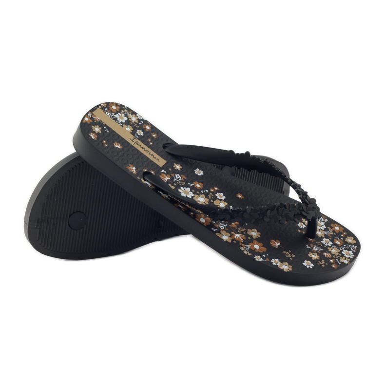 Ciabatte da donna floreali Ipanema 82397 nero marrone 3