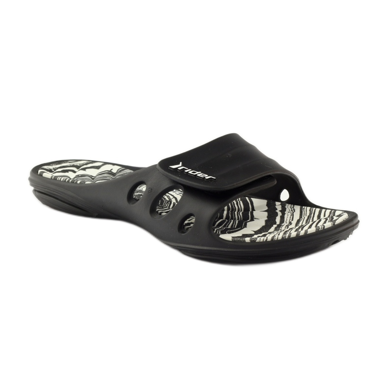 Ciabatte da piscina con velcro Rider 82213 nere bianca nero 1