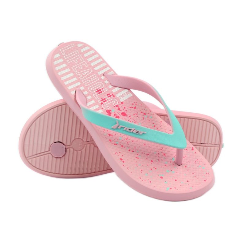 Infradito per bambini Rider 82365 rosa verde 3