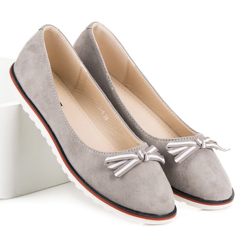 Ballerine in camoscio grigio 1