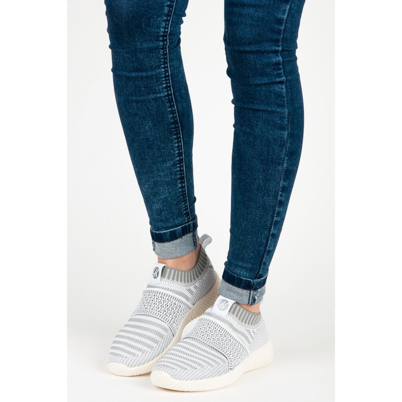 Kylie Sneakers in tessuto senza lacci grigio 1