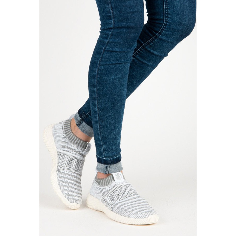 Kylie Sneakers in tessuto senza lacci grigio 2