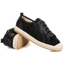 Seastar Espadrillas in suede con lacci nero 1