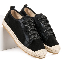 Seastar Espadrillas in suede con lacci nero 2