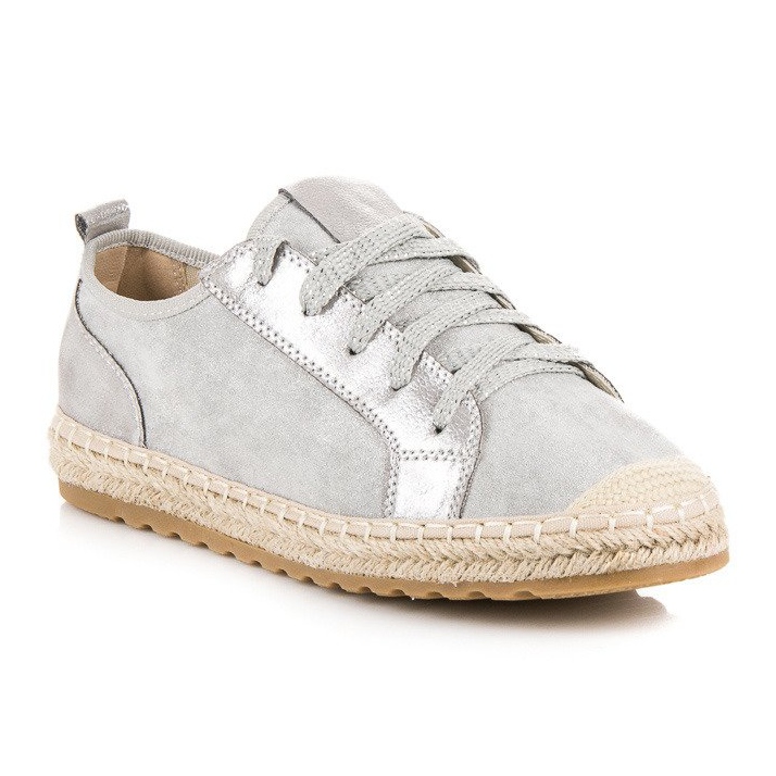 Seastar Espadrillas in suede con lacci grigio 1