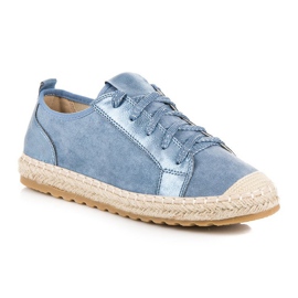Seastar Espadrillas in pelle scamosciata con lacci blu 1