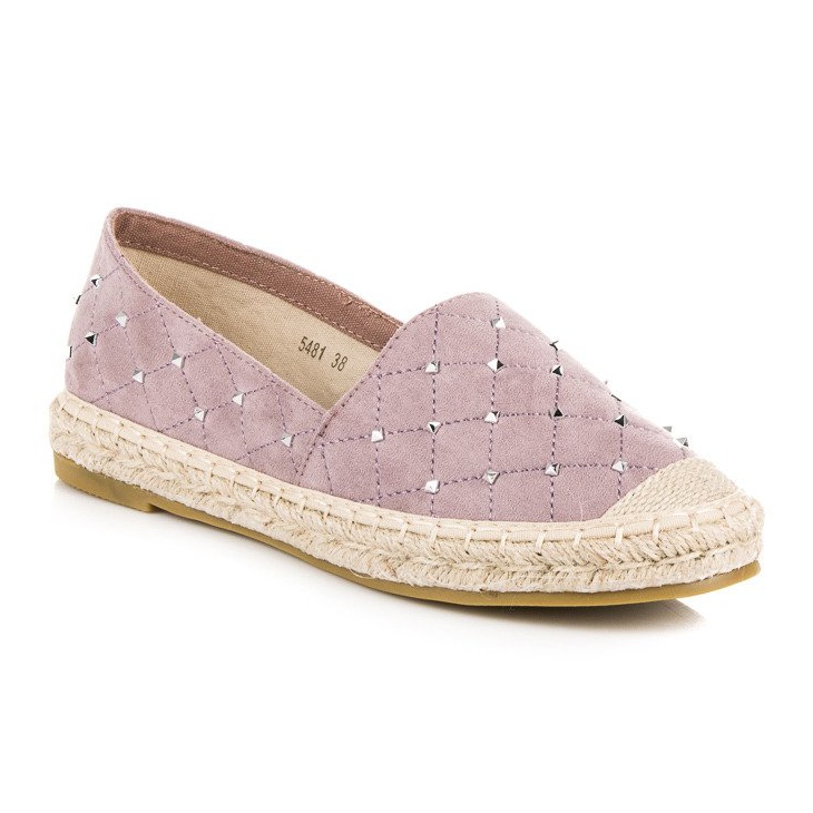 Coura Espadrillas in camoscio trapuntato viola 1