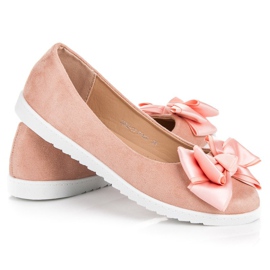 Comer Ballerine in camoscio con fiocco rosa 2