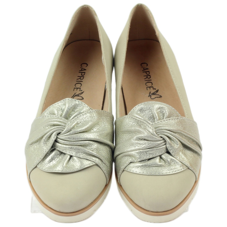 Caprice pumps scarpe basse scarpe da donna 24607 beige d'oro 4