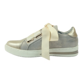 Scarpe Filippo sottopiede in pelle Creepers grigio d'oro 2