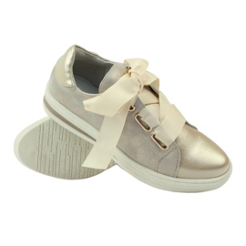 Scarpe Filippo sottopiede in pelle Creepers grigio d'oro 3