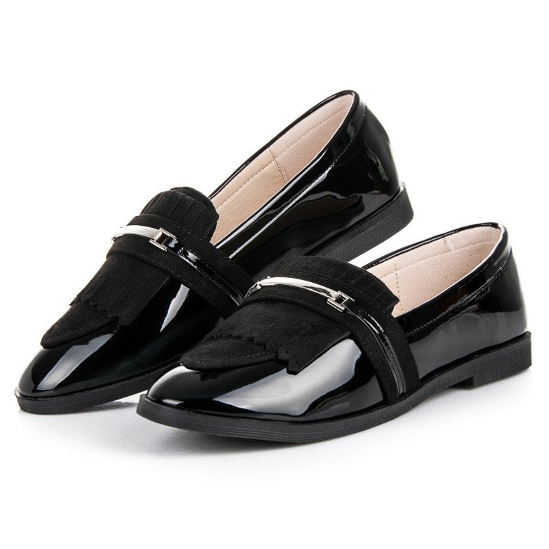 Ideal Shoes Mocassini laccati neri nero 2