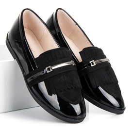 Ideal Shoes Mocassini laccati neri nero 1