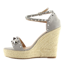 Espadrillas grigie su zeppe grigio 100-862SC grigio 2