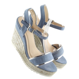 Sandali, espadrillas con zeppa, blu 6823 Blu 2