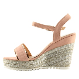 Sandali, espadrillas su zeppe rosa 6823 Pink 1