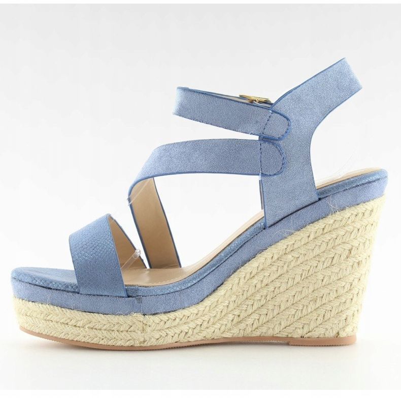Espadrillas blu su zeppe, blu 333-8 Blu 1