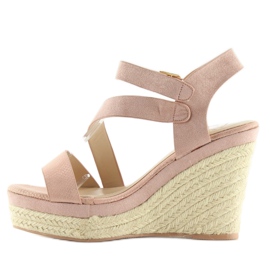 Espadrillas su zeppe rosa 333-8 Rosa 1