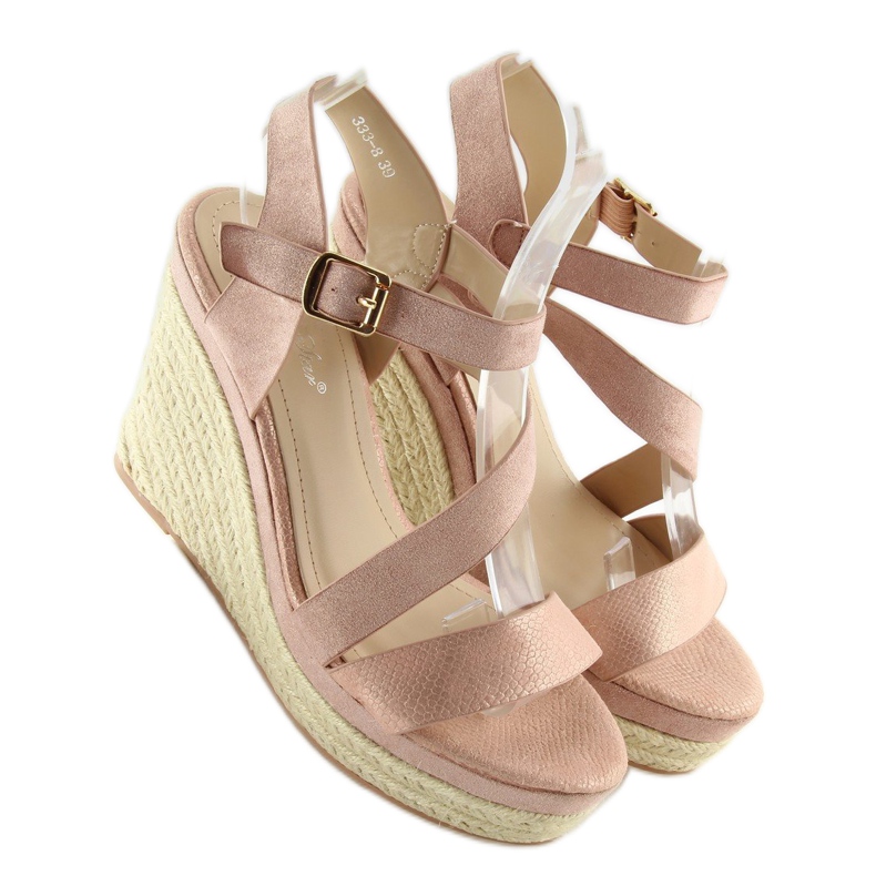 Espadrillas su zeppe rosa 333-8 Rosa 2