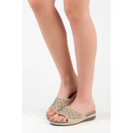 Hasby Ciabatte da donna traforate marrone 2