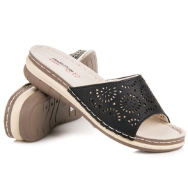 Hasby Ciabatte da donna traforate nero 1