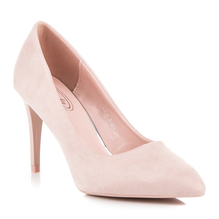 Tacchi in pelle scamosciata cipria rosa 1