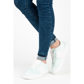 Sport Sneakers in pelle scamosciata bianca verde 1