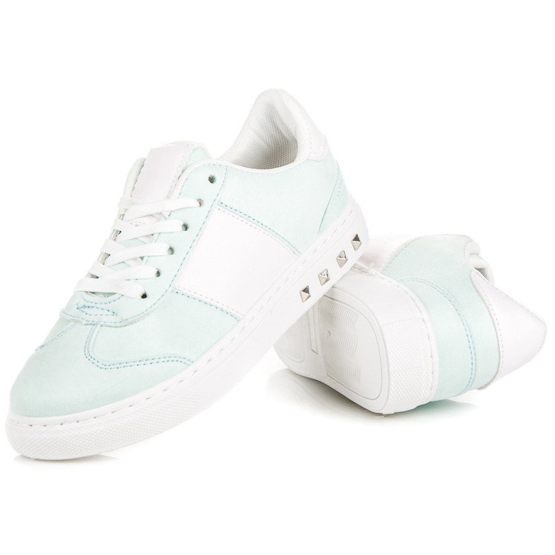 Sport Sneakers in pelle scamosciata bianco verde 2