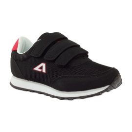 American Club Scarpe sportive Sneakers nere americane in velcro rosso nero 1