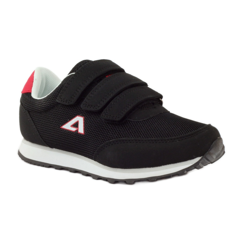 American Club Scarpe sportive Sneakers nere americane in velcro rosso nero 1