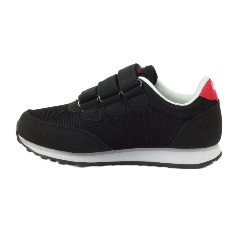American Club Scarpe sportive Sneakers nere americane in velcro rosso nero 2